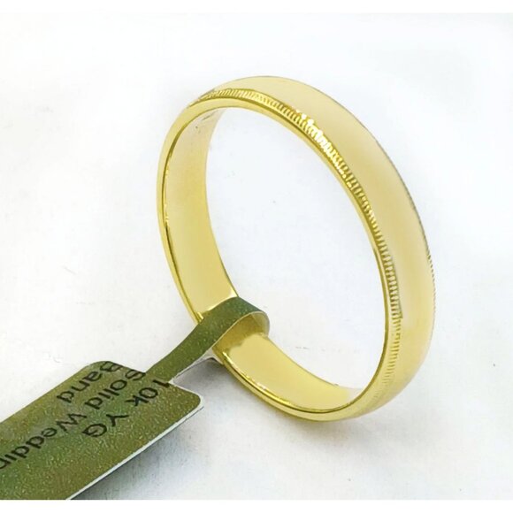 Mill Grain Men's Wedding Band Ring 10k Gold